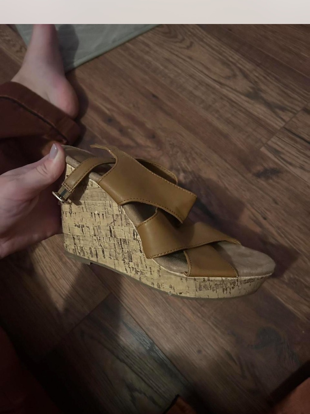Montego Bay Club Tan Cork Wedge Sandals
